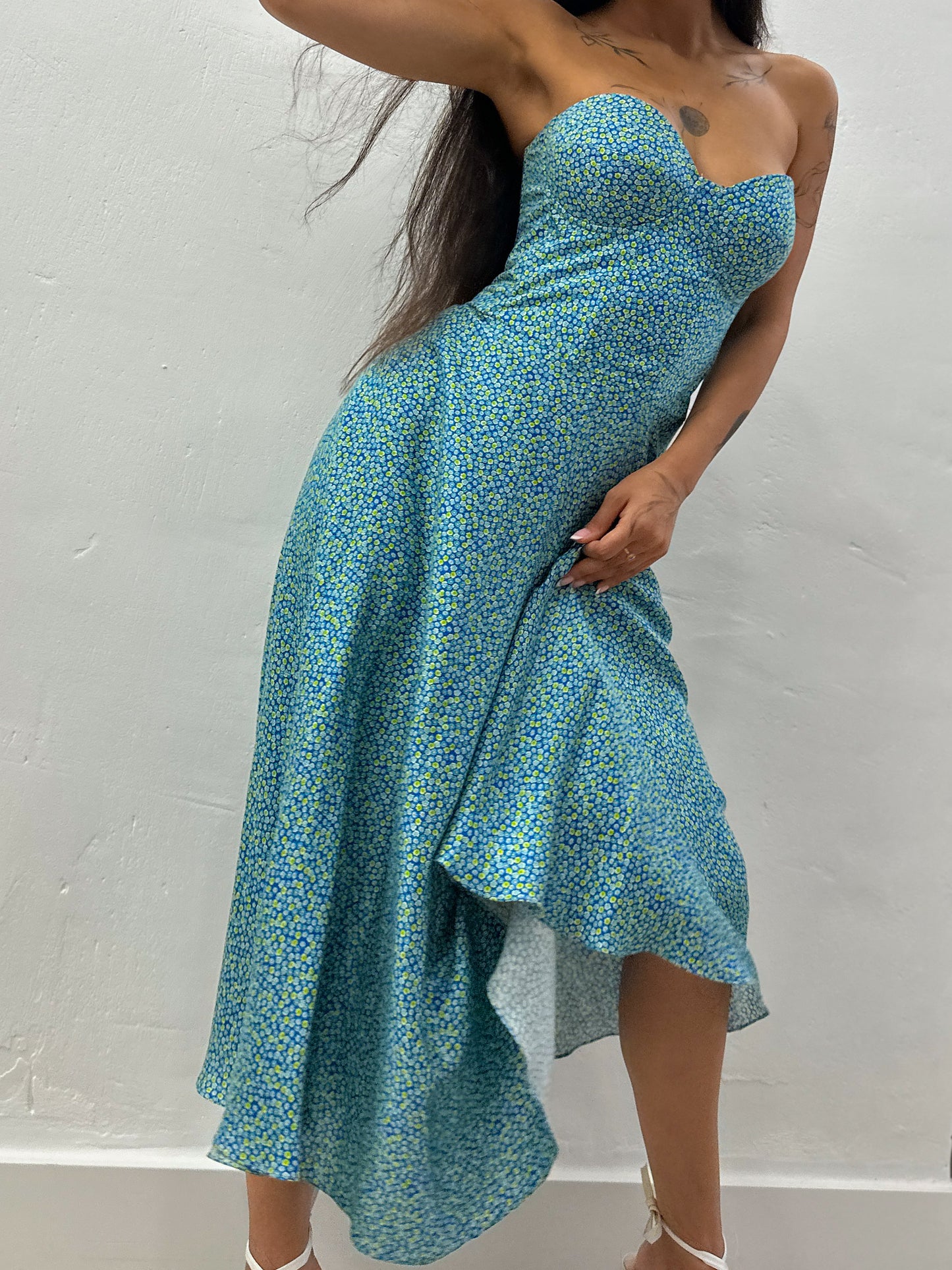 SILK DRESS WITH CUPS