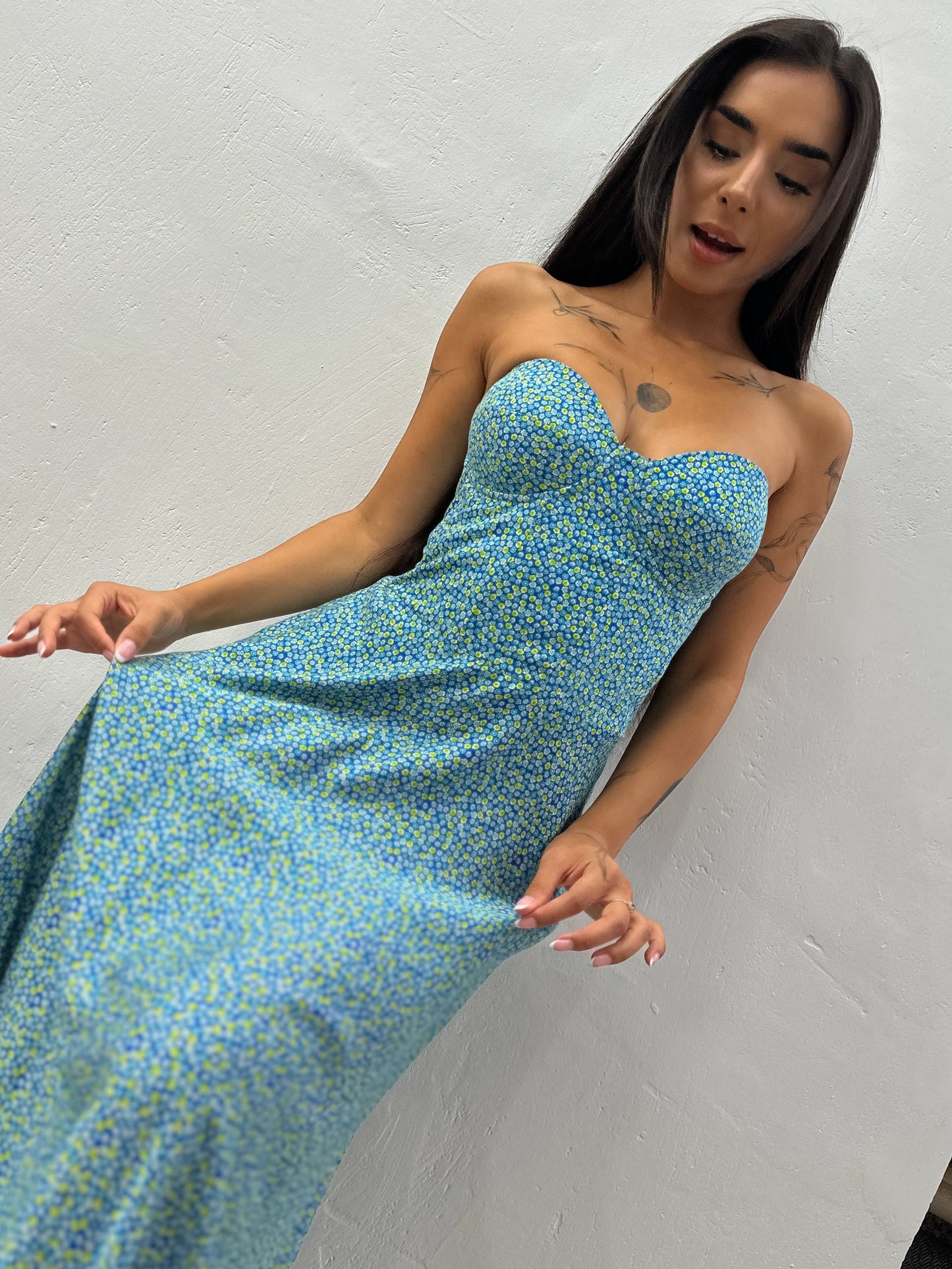 SILK DRESS WITH CUPS