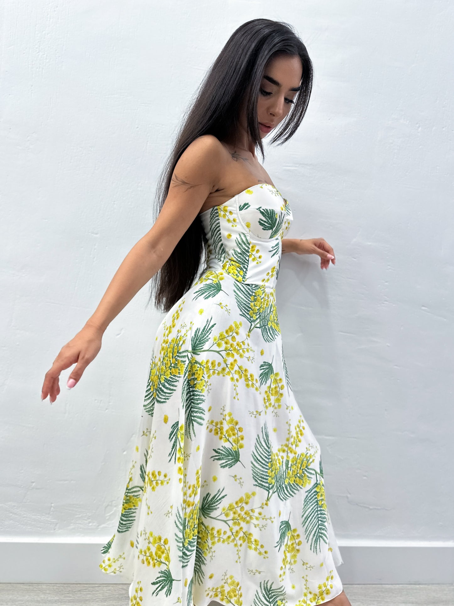 SILK DRESS WITH CUPS