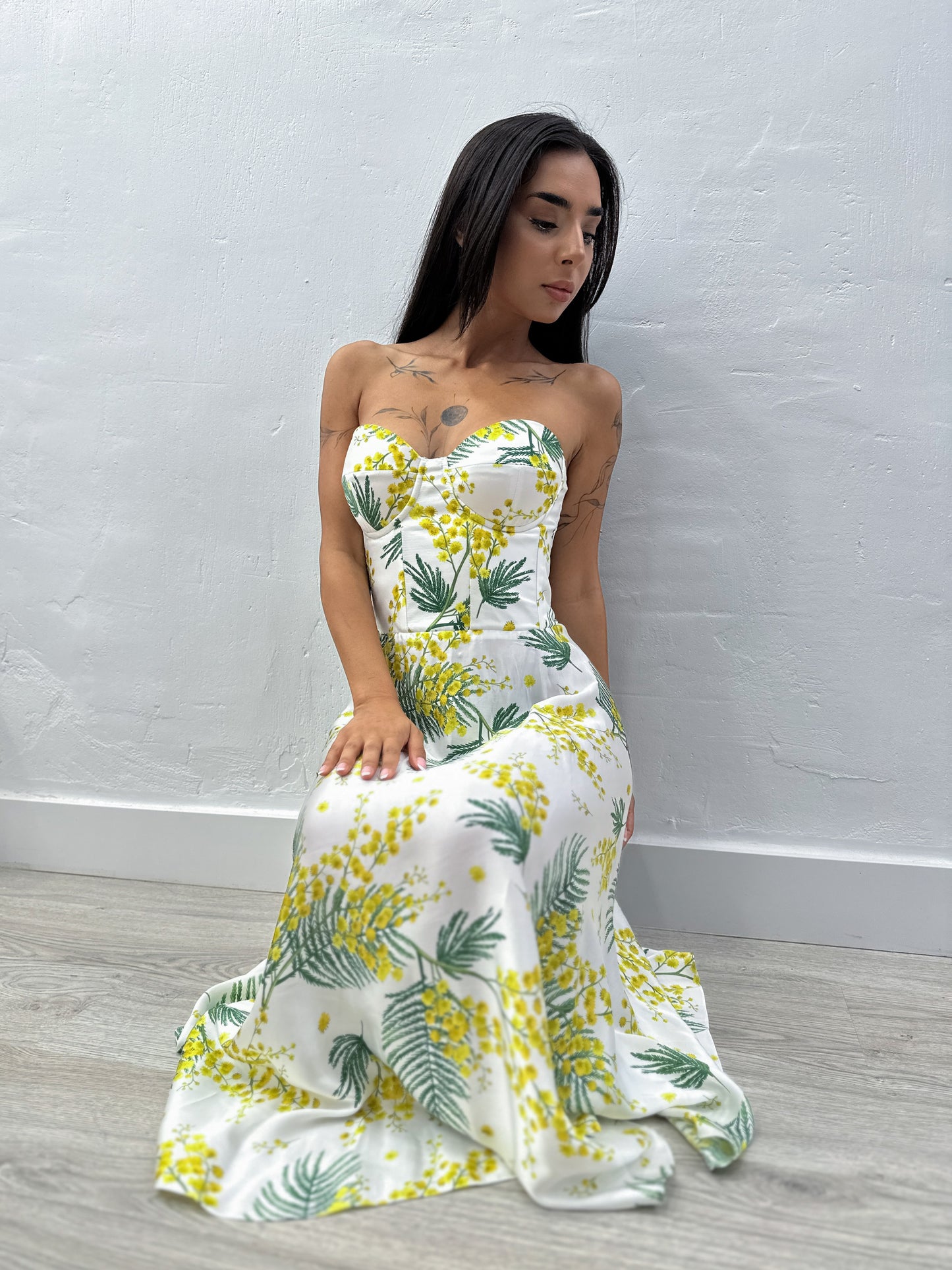 SILK DRESS WITH CUPS