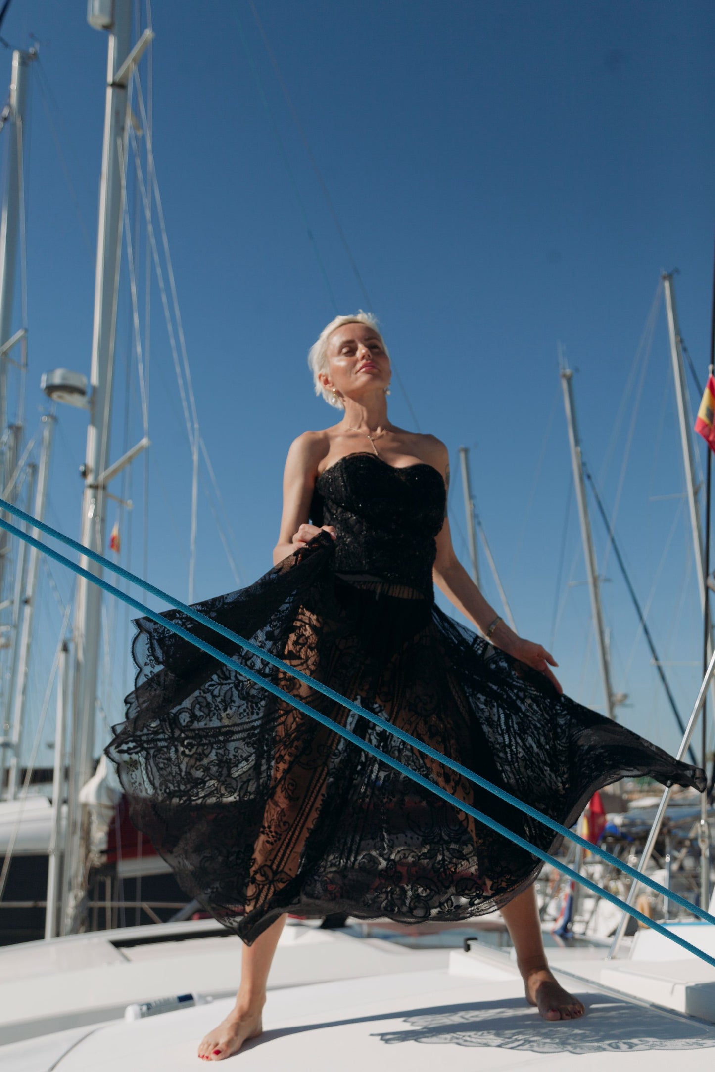 BLACK BEACH MAXI SKIRT