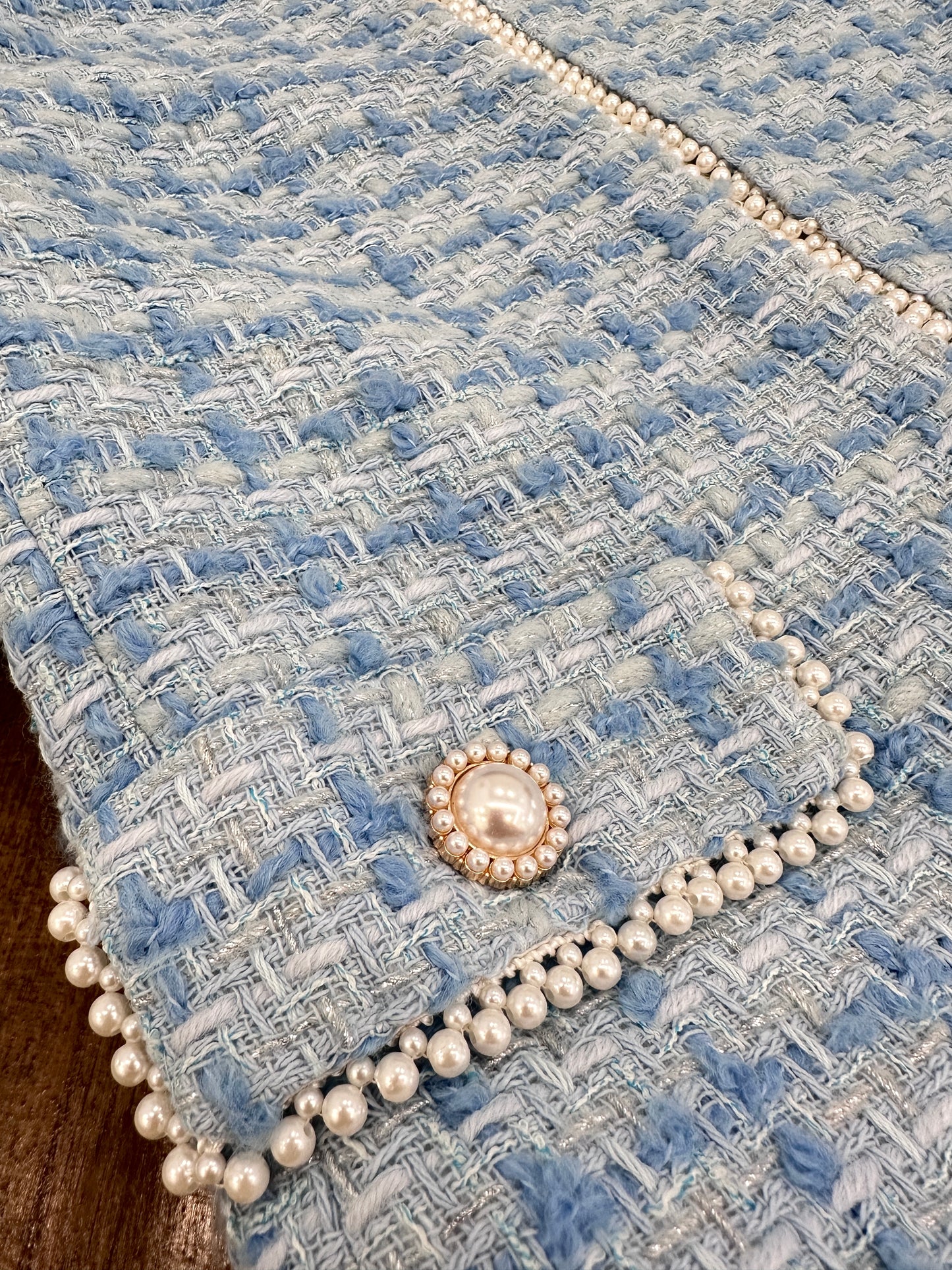 Tweed blue jacket of wool hight quality