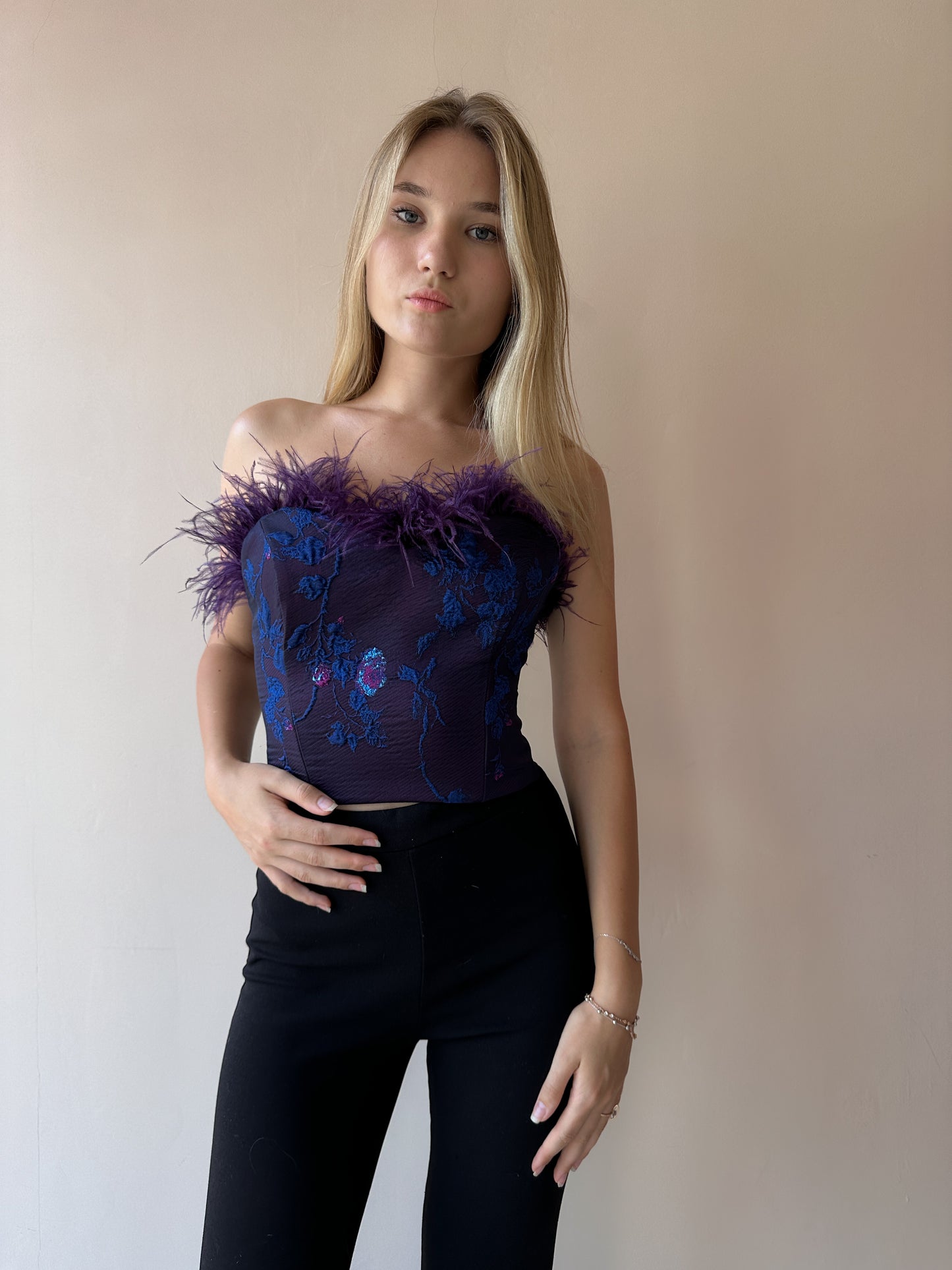 SILK JACQUARD CORSET