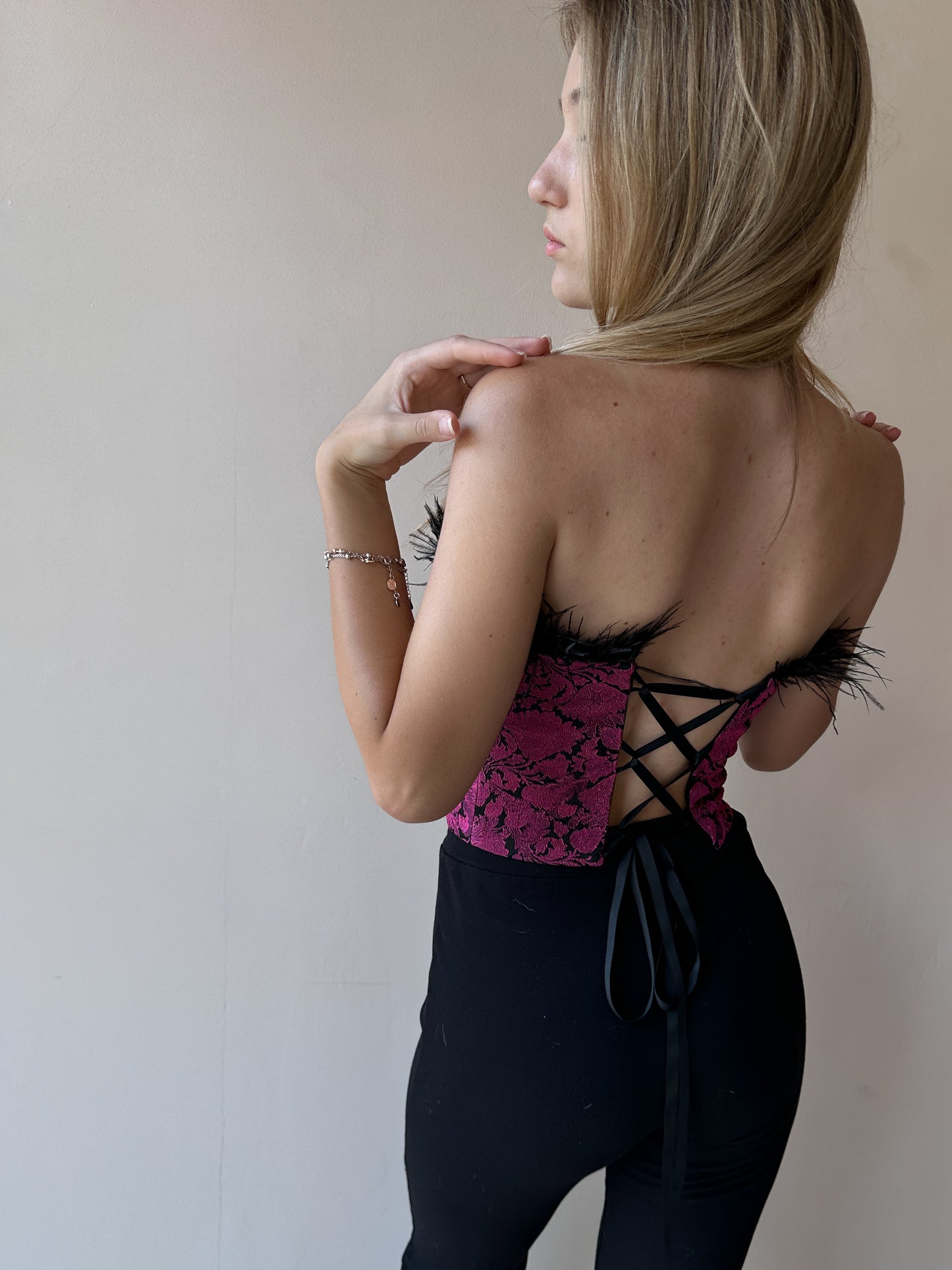 SILK JACQUARD CORSET