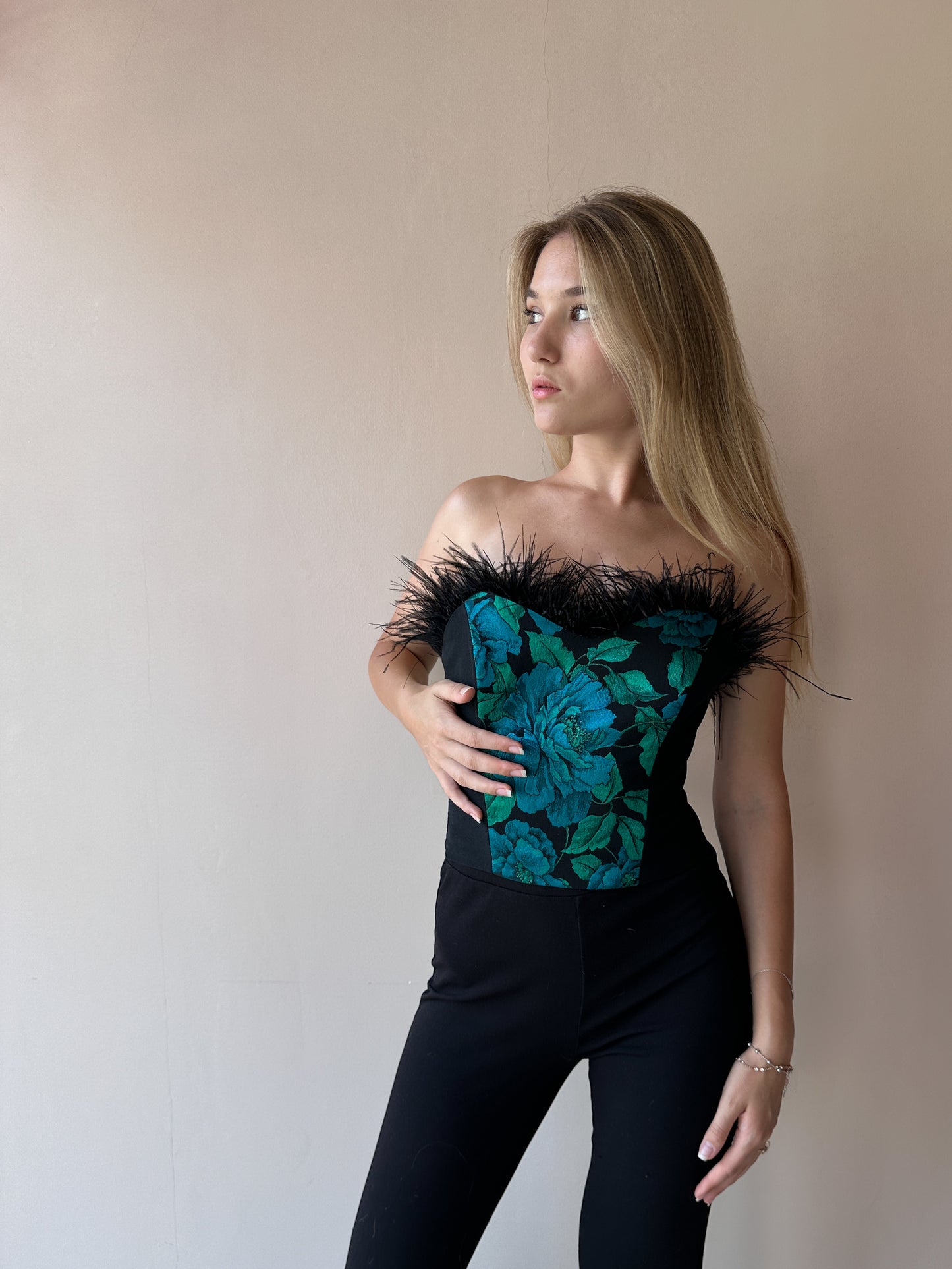 SILK JACQUARD CORSET