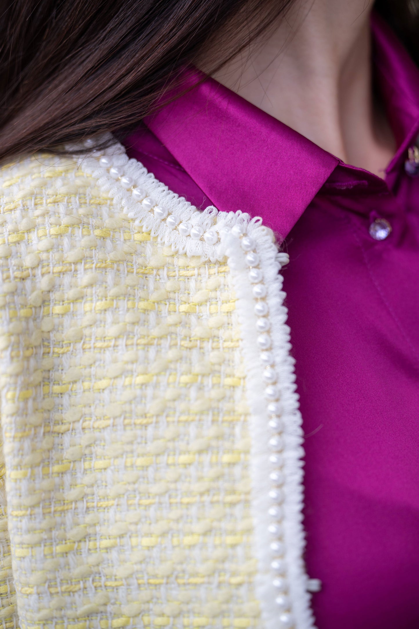 Tweed yellow jacket of wool hight quality
