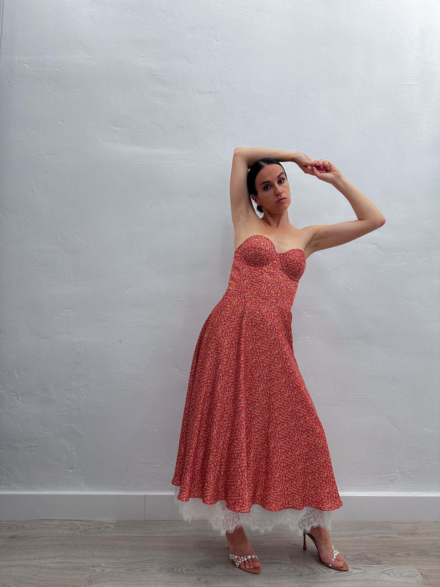 SILK DRESS WITH CUPS