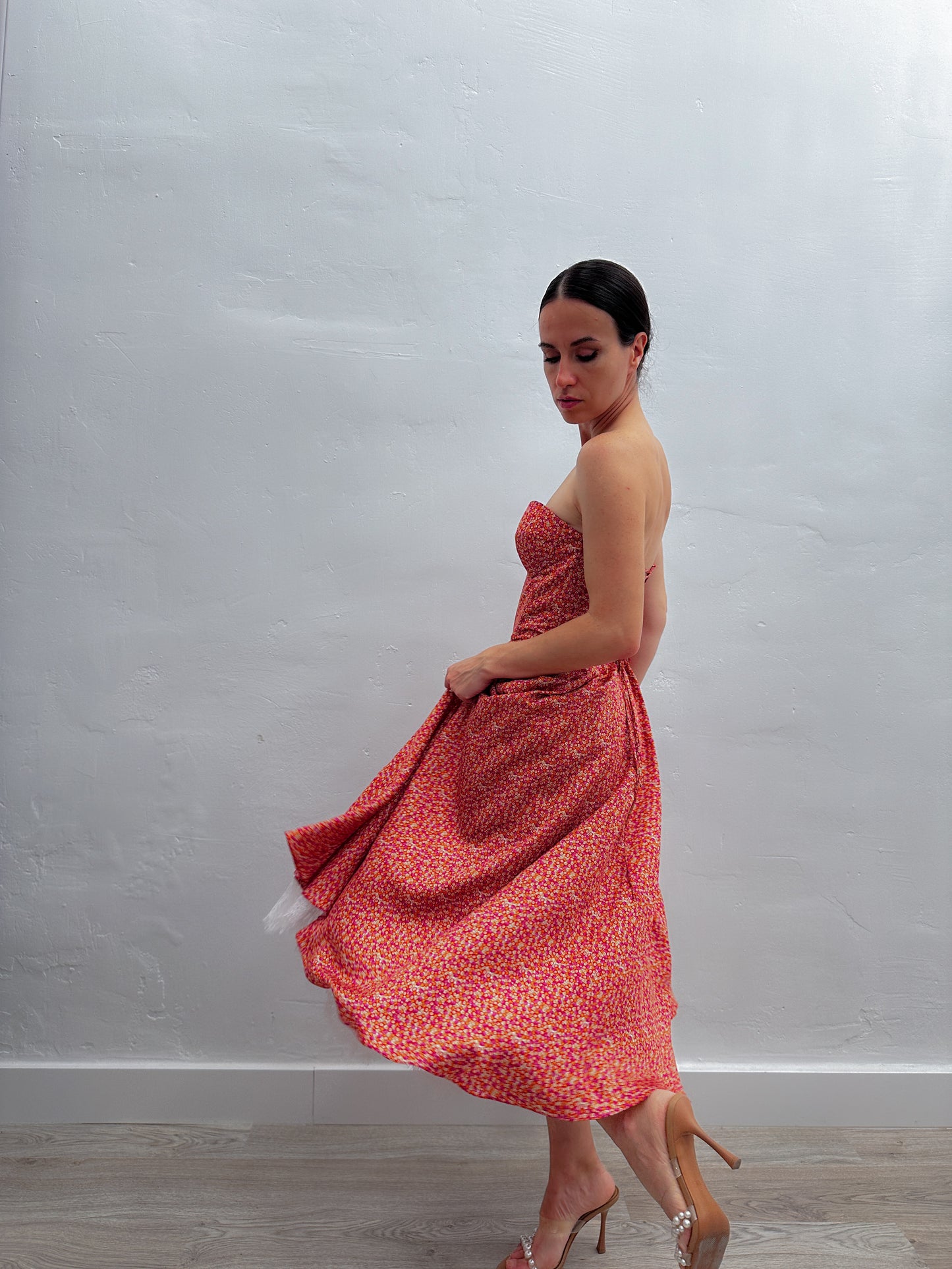 SILK DRESS WITH CUPS