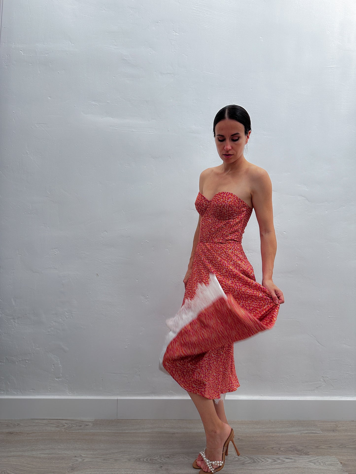 SILK DRESS WITH CUPS