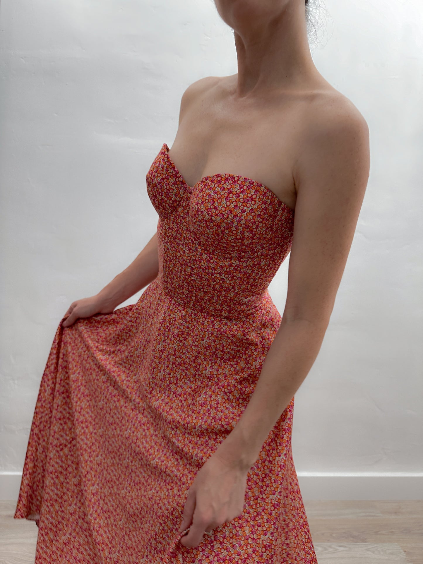 SILK DRESS WITH CUPS