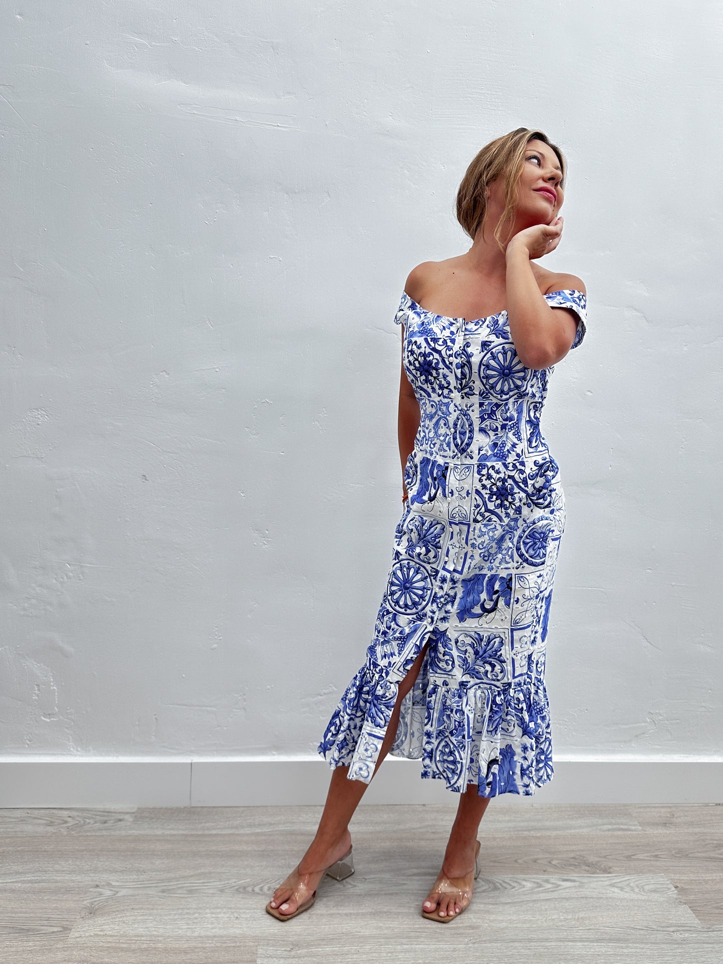 LACE COTTON DRESS