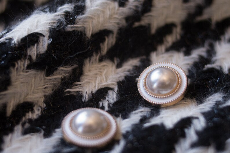 Mohair de lana blanco y negro de tweed
