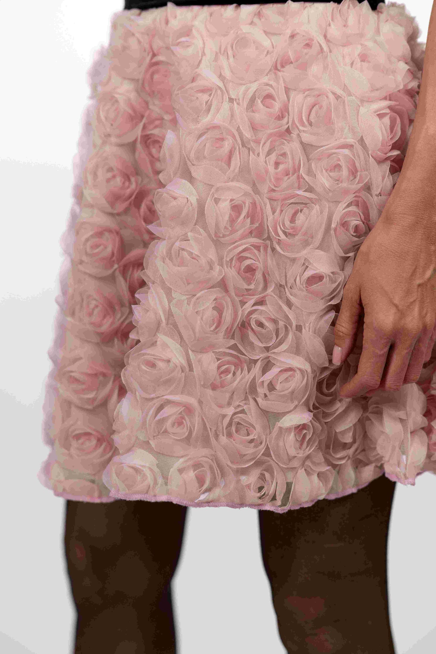 FALDA MINI FLORAL ROSA