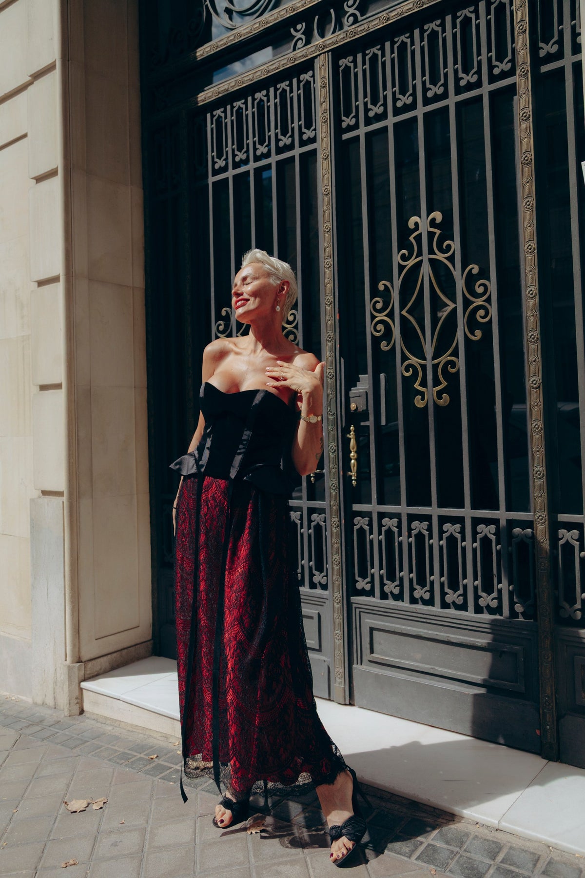 BLACK VELVET CORSET & DOUBLE SKIRT SET