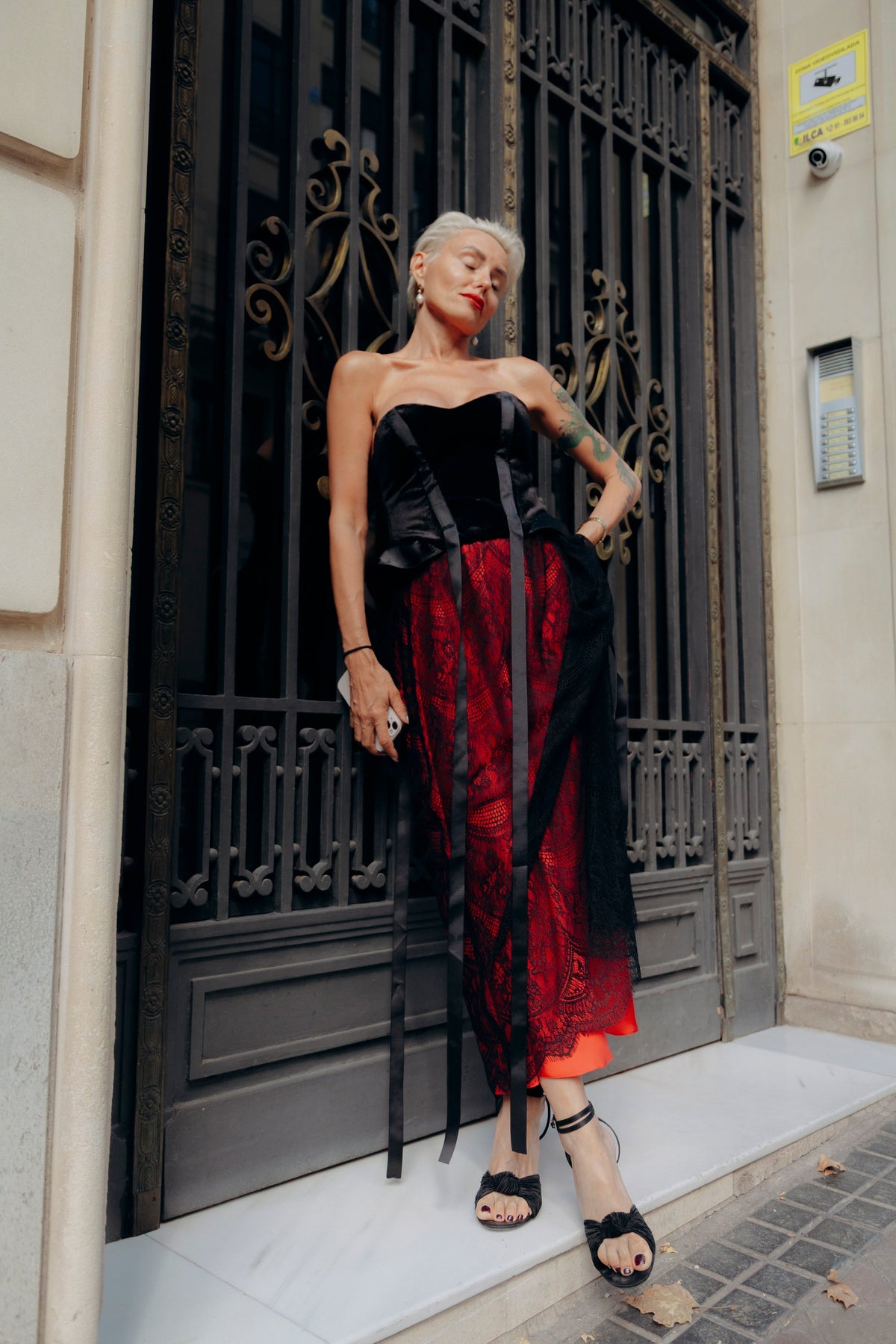 BLACK VELVET CORSET & DOUBLE SKIRT SET