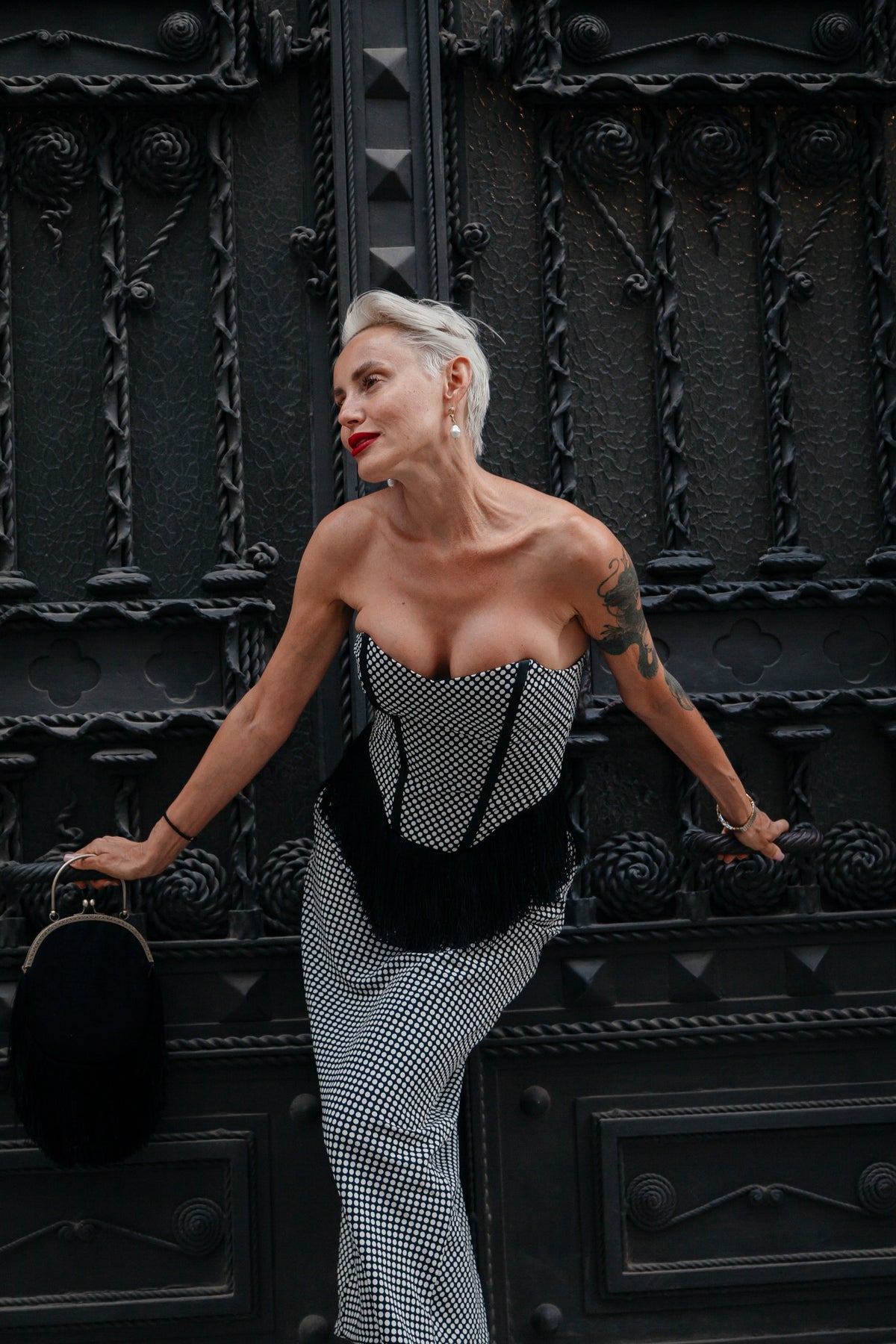 POLKA DOT CORSET & MIDI SKIRT SET