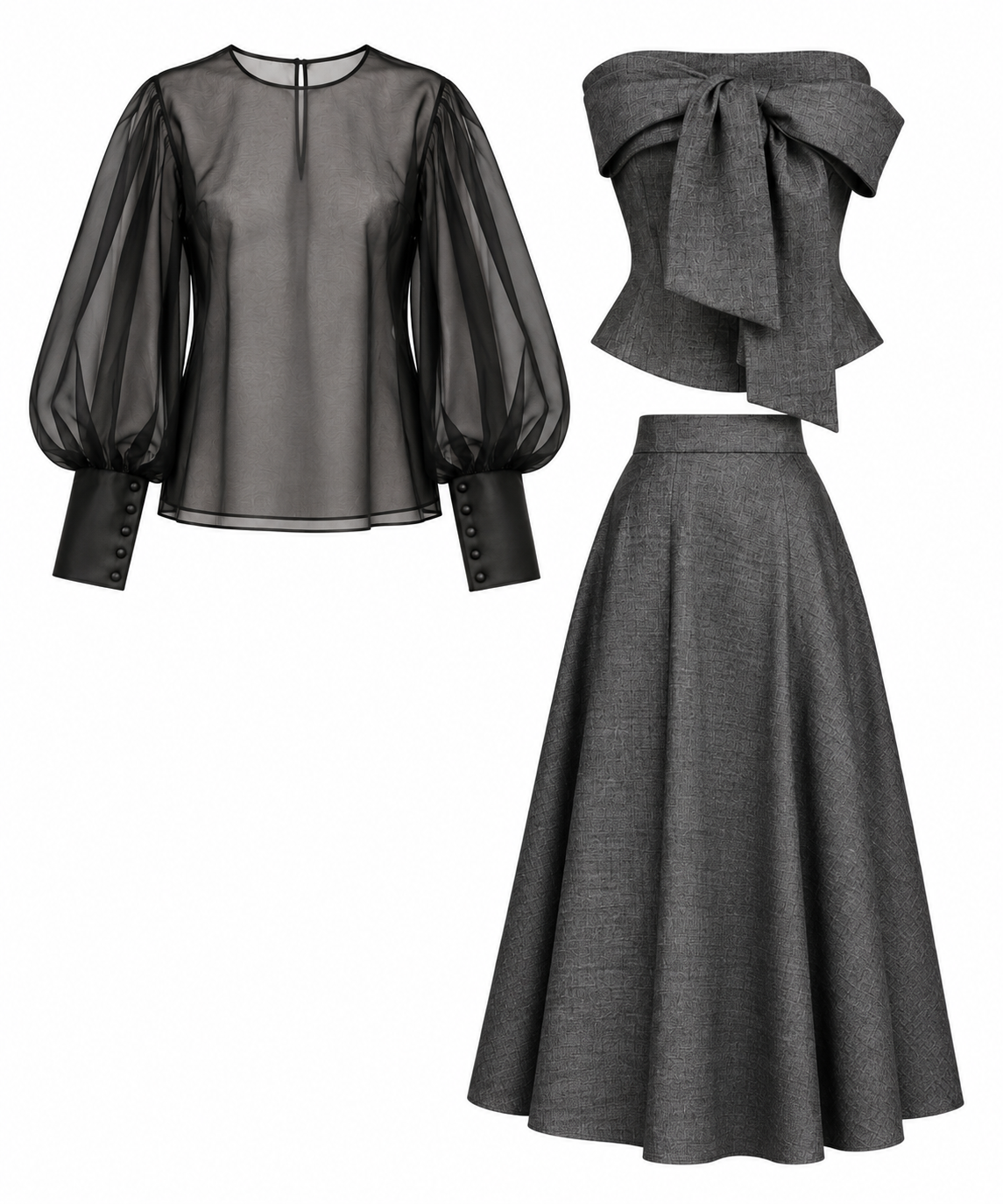 SET: SKIRT + CORSET + BLOUSE
