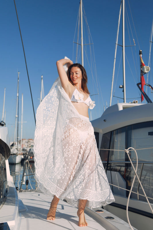WHITE BEACH MAXI SKIRT