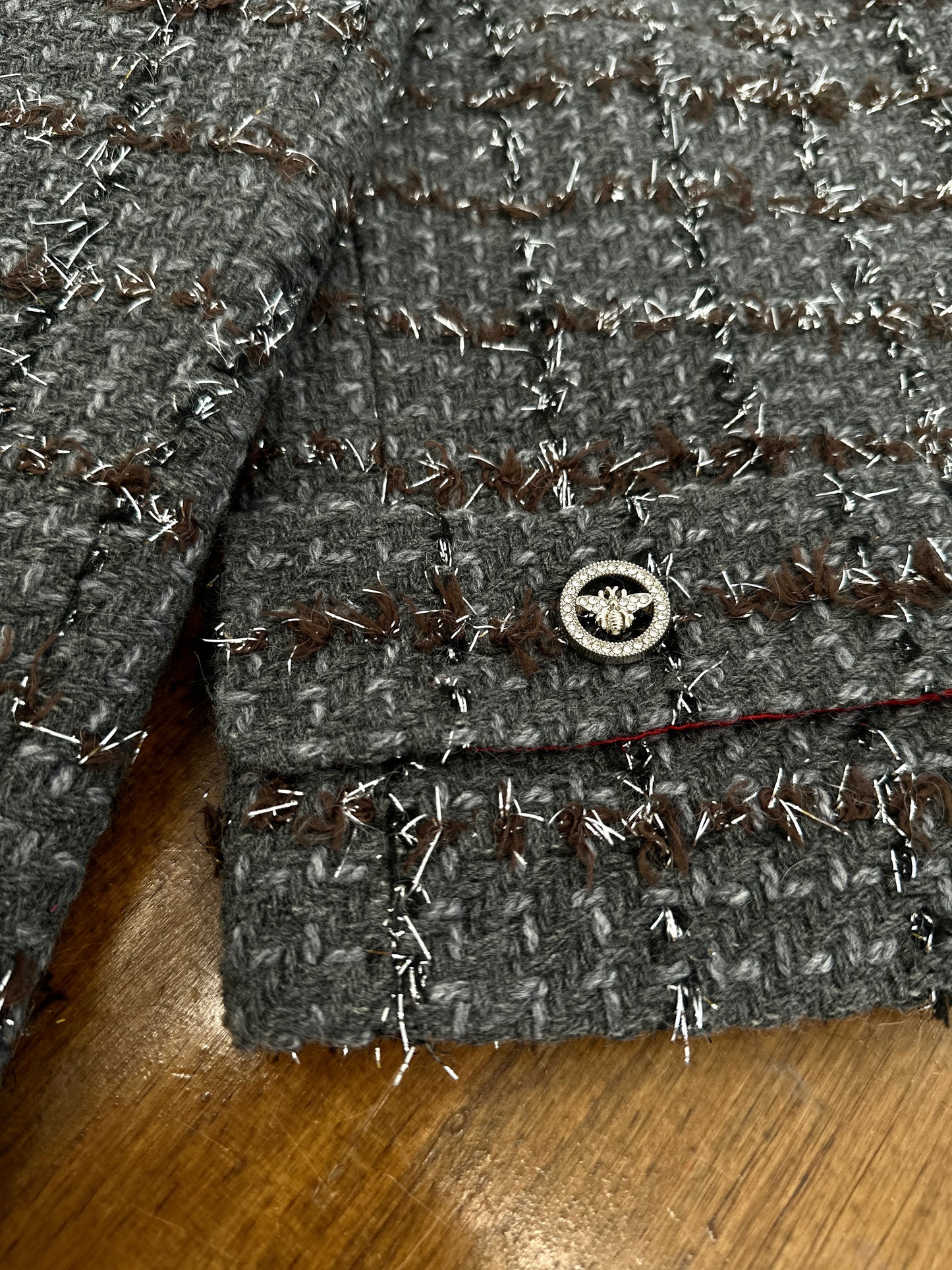 Tweed gray jacket of wool with lurex hight quality