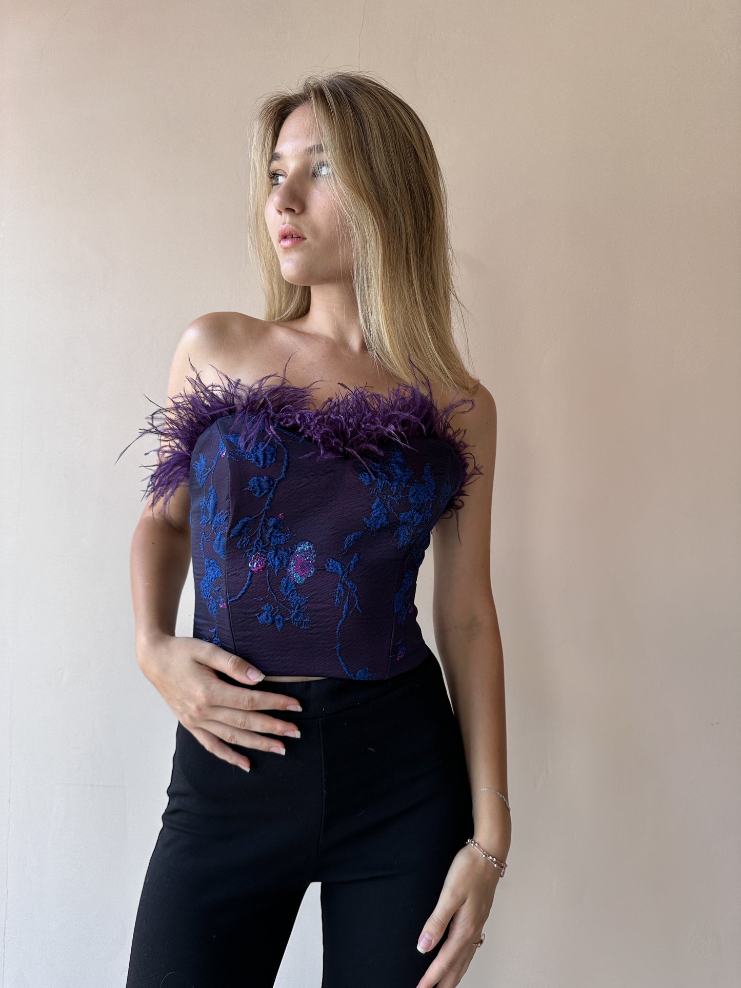 SILK JACQUARD CORSET