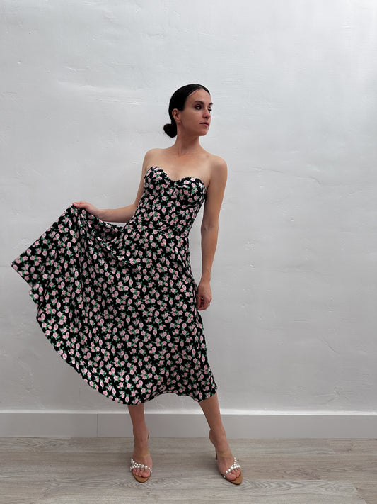 SKIRT MIDI WITH FLOWERS