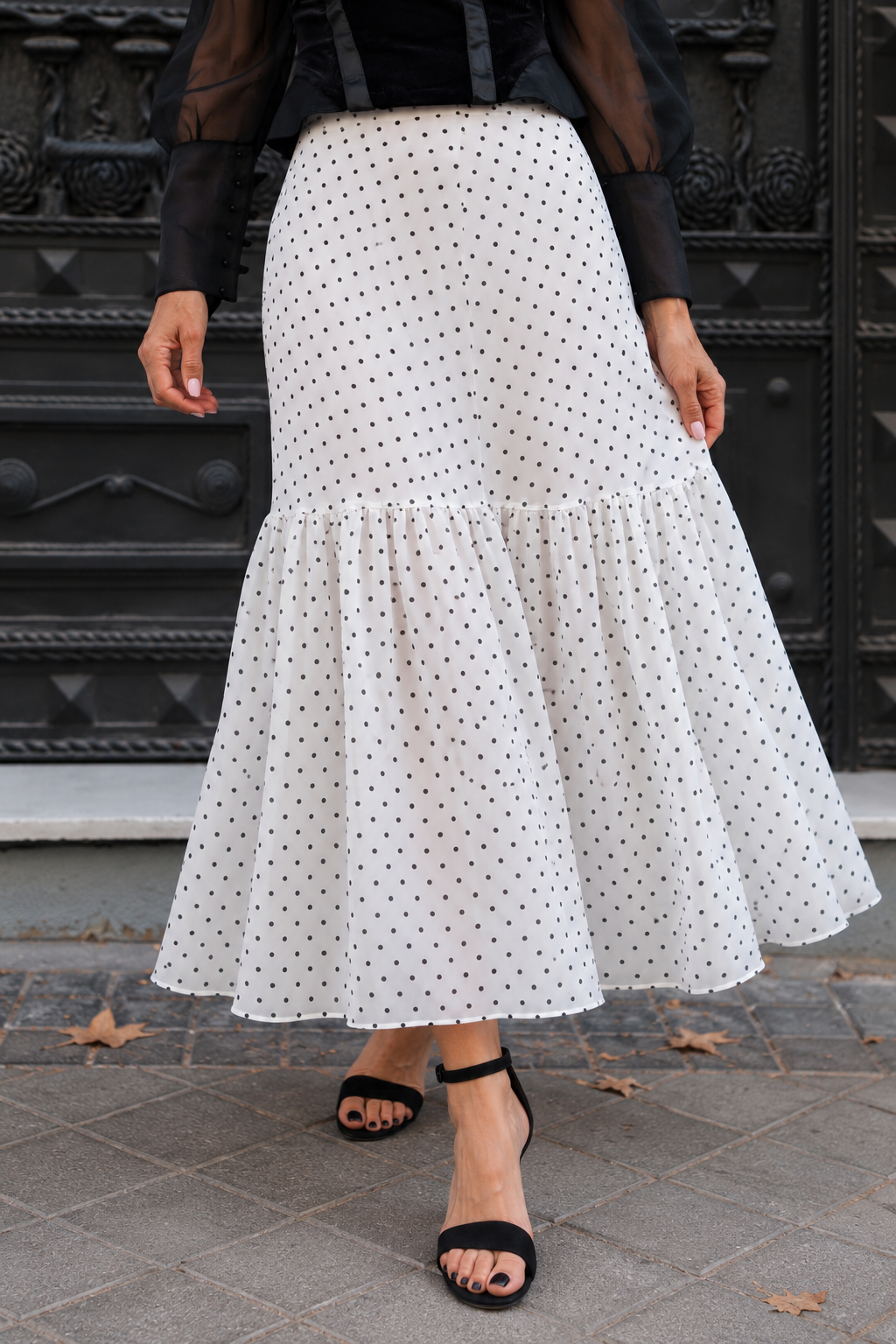 POLKA DOT MIDI SKIRT